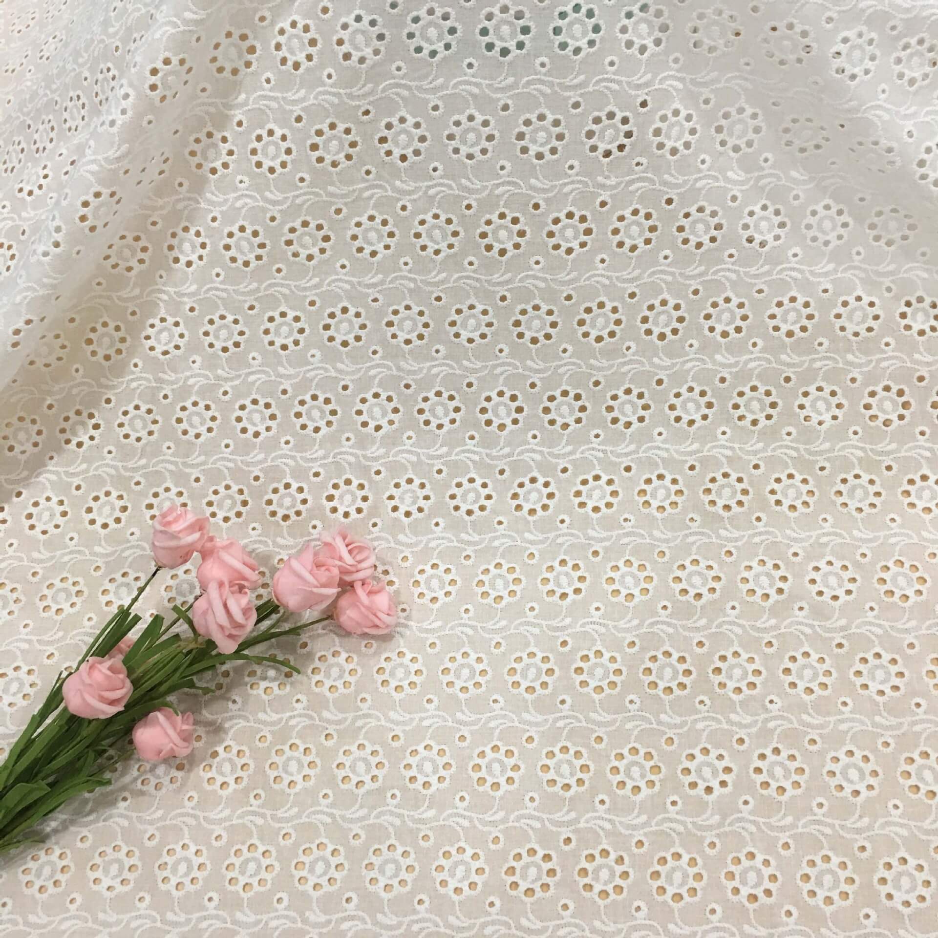 Embroidered Fabric Eyelet All-Over 100% Cotton for Women's Wear Wholes 3